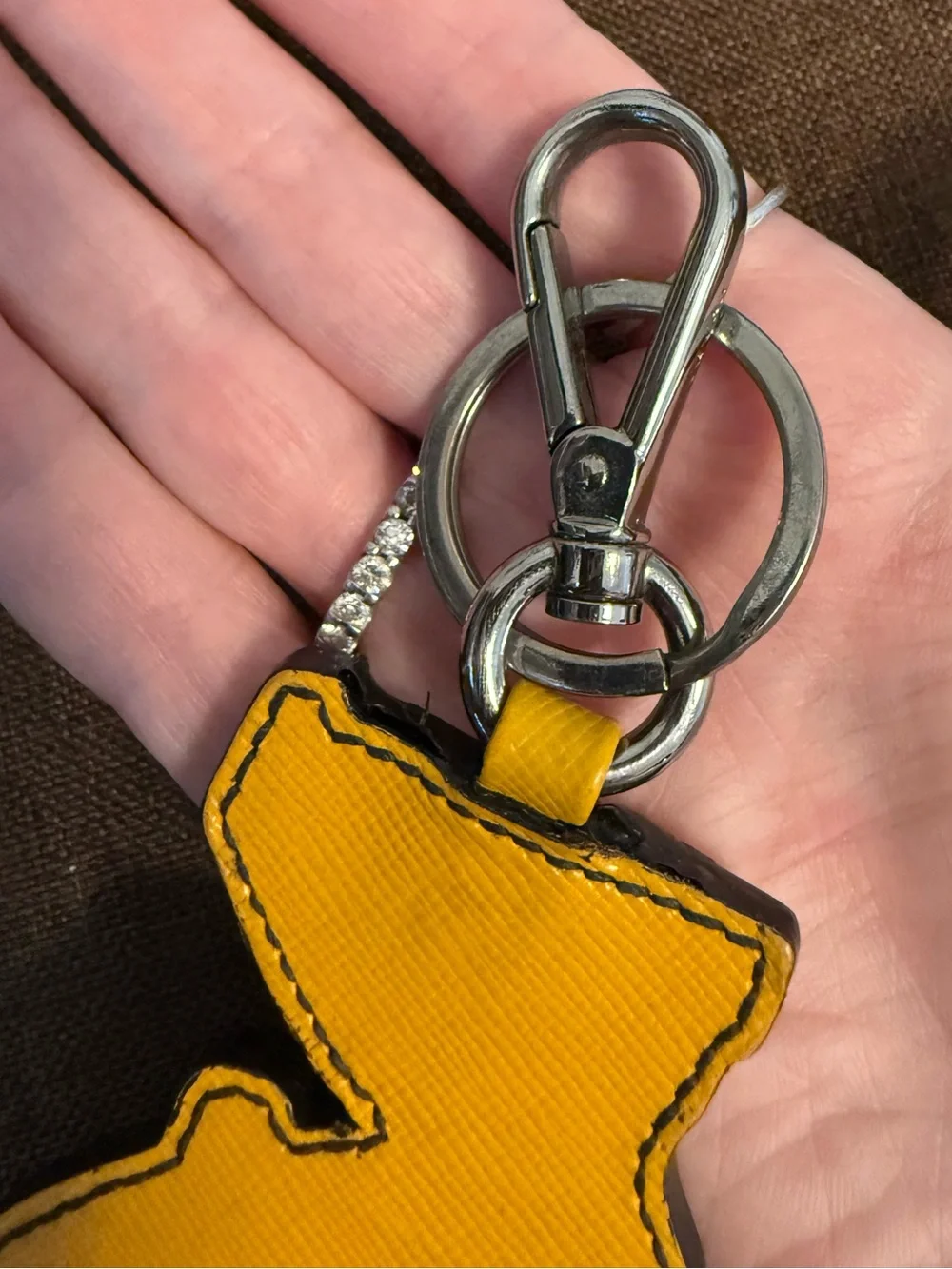 Authentic “NEVER” Prada Saffiano Leather Graffiti Keychain / Bag Charm with COA